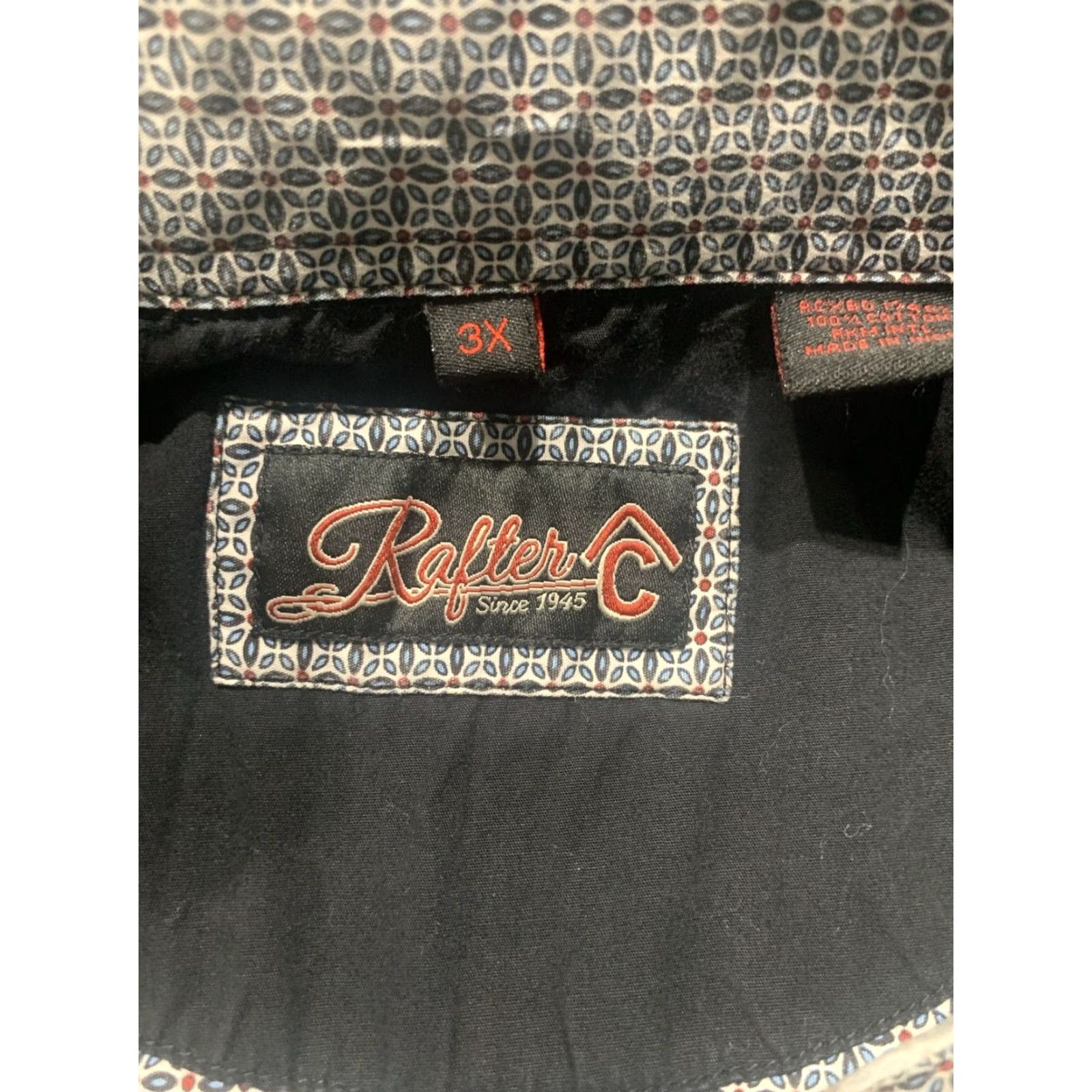 Vintage Western Cowboy Collection Men’s Button Down Shirt Long Sleeve 3X Cotton Geometric Western Logo Size US XXL / EU 58 / 5 - 5 Thumbnail