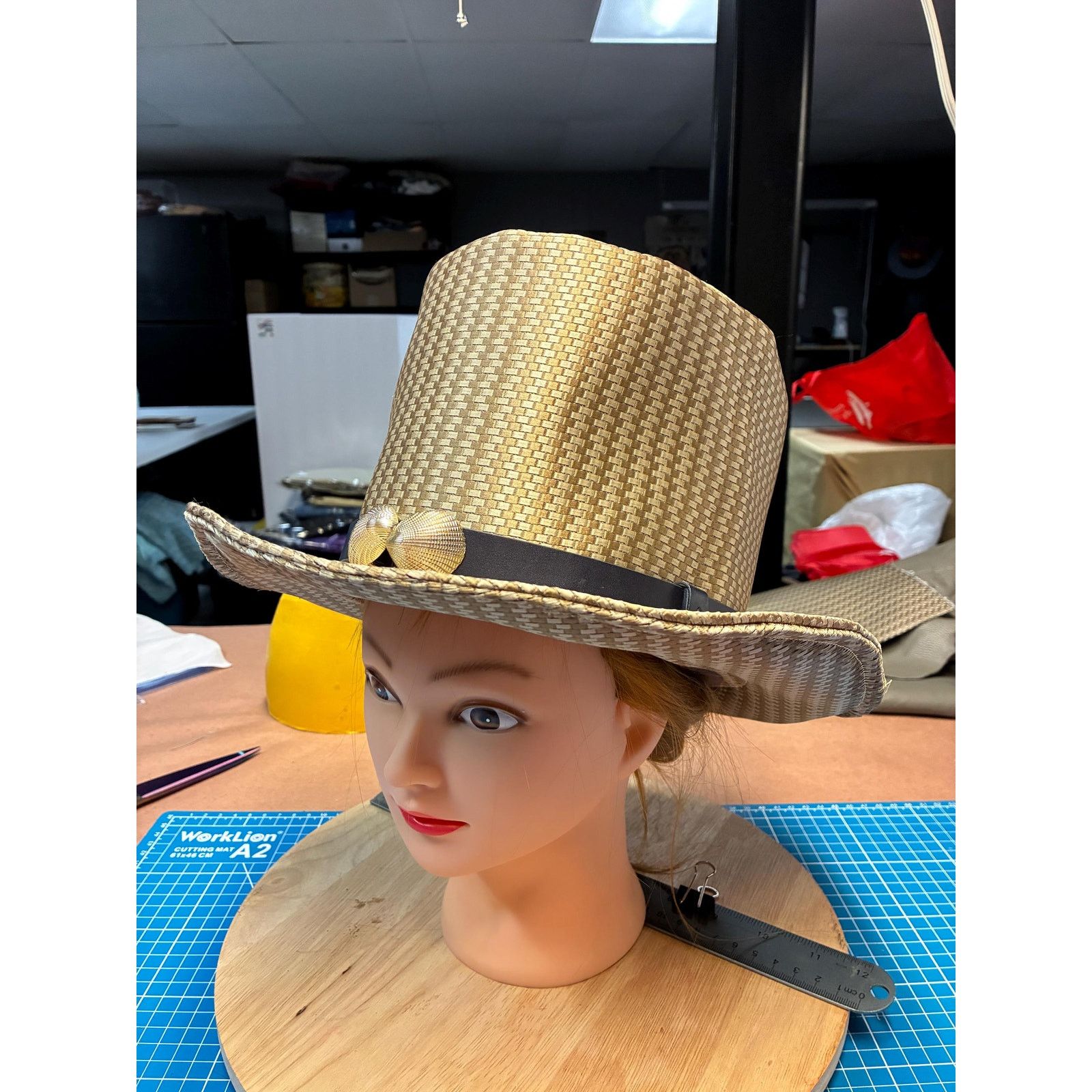 Other Rock & Roll Top Hat, Handcrafted, Gold Woven Western Size ONE SIZE - 3 Thumbnail