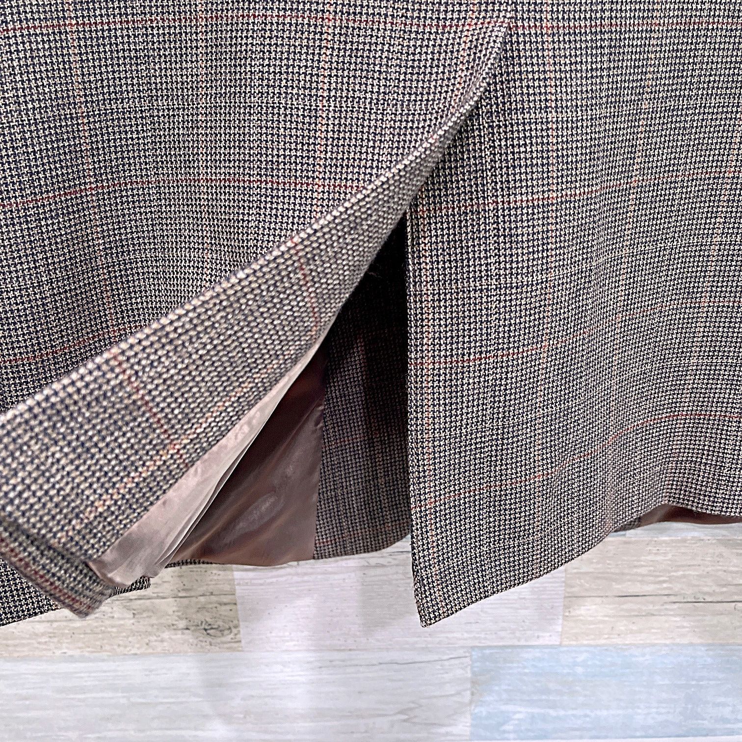 Jos. A. Bank Jos A Bank Wool Tweed Sport Coat Jacket Brown Windowpane 46R Size 46R - 7 Thumbnail
