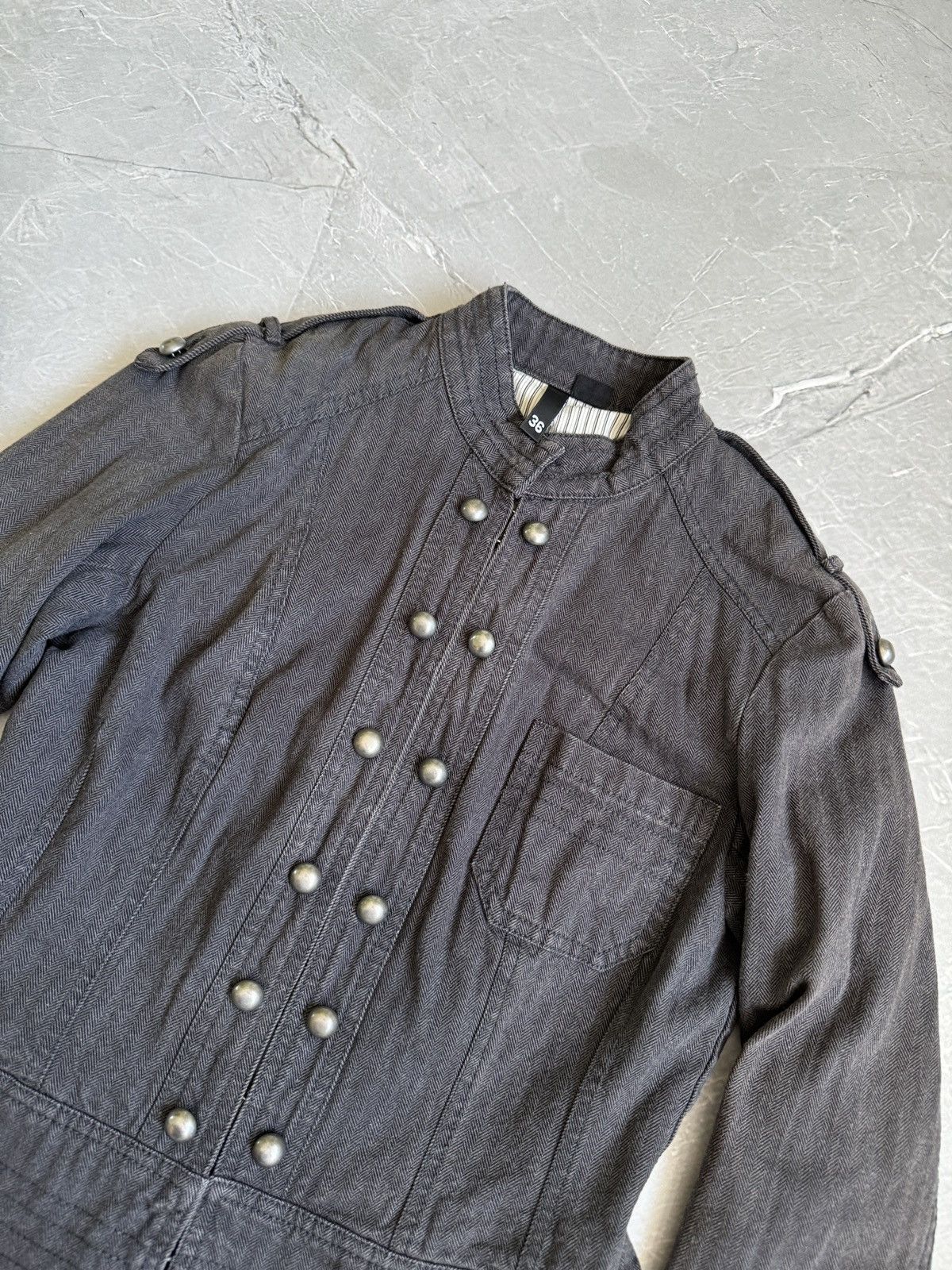 Hysteric Glamour 00s Military Napoleon Washed Denim Jacket PPFM Balmain Style Size S / US 4 / IT 40 - 7 Thumbnail