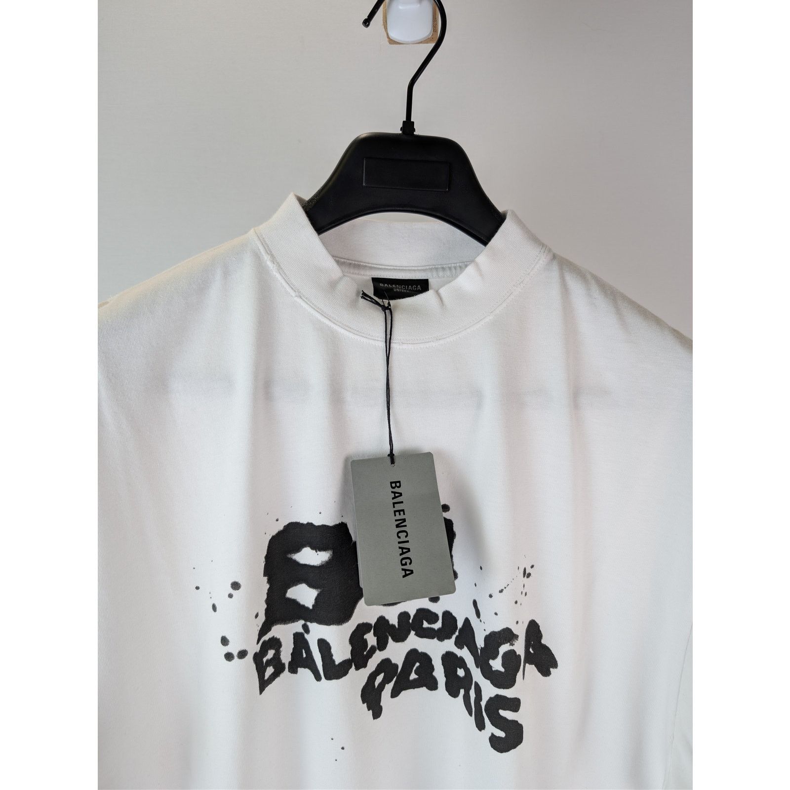 Balenciaga o1rshd1 Hand Drawn BB Icon Vintage Jersey Medium Fit T-Shirt Size US S / EU 44-46 / 1 - 7 Thumbnail