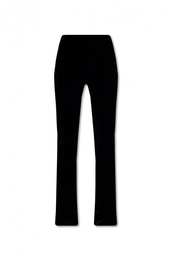 Saint Laurent Paris o1s1wg110924 Straight-Leg Pants in Velvet in Black Size 26" / US 2 / IT 38 - 1 Thumbnail