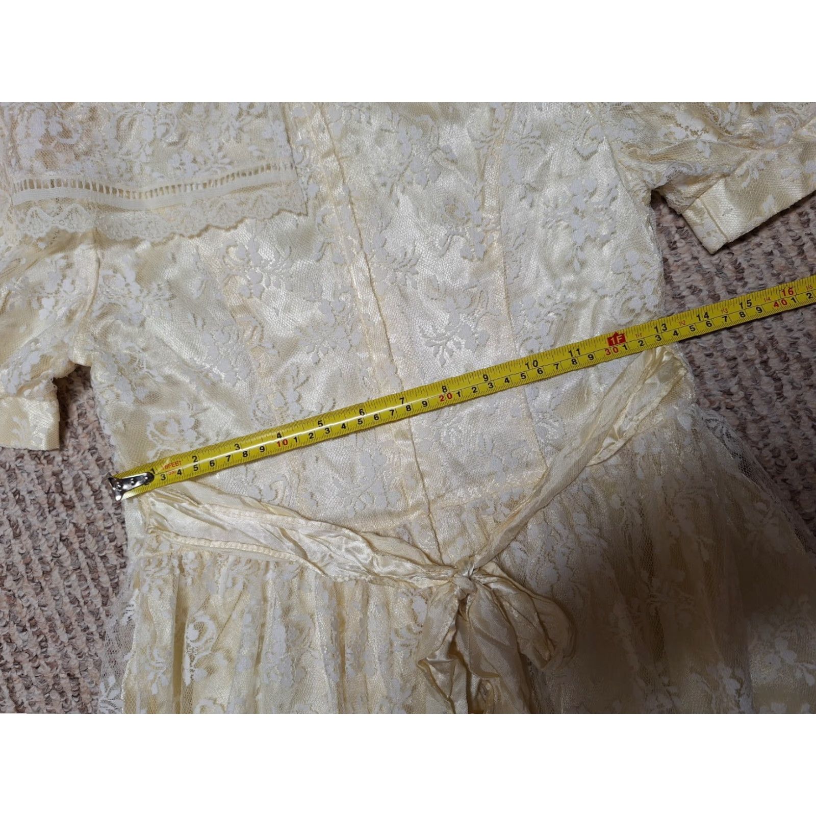 Jessica McClintock VINTAGE Jessica McClintock Gunne Sax Lace Bridal Wedding Dress Maxi Eveningwear 12 Ivory Women's Size XL / US 12-14 / IT 48-50 - 4 Thumbnail