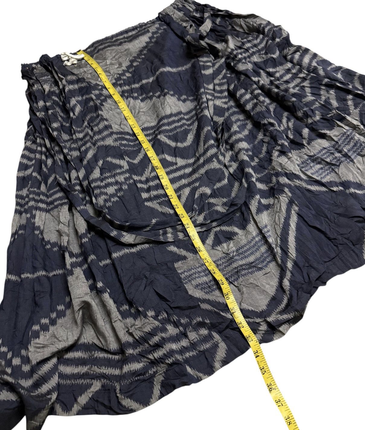 Comme des Garcons Comme Des Garcons Printed Pleated Skirt Rayon Blue Size 22" - 7 Thumbnail