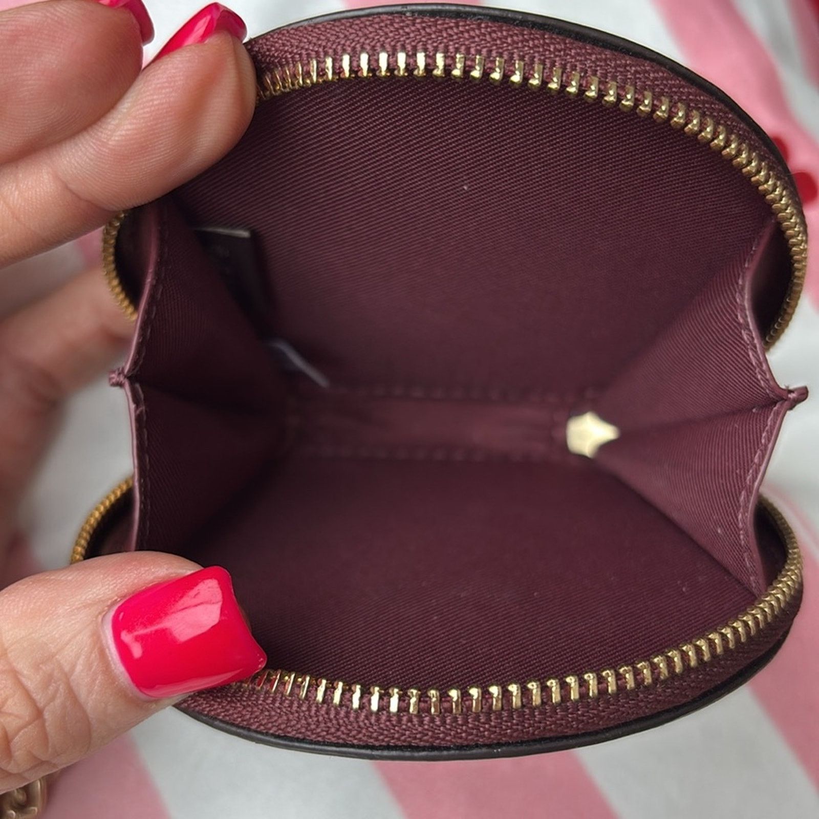 Coach Coach Round Coin Case bag charm Rose Gold metallic Stars Size ONE SIZE - 5 Thumbnail