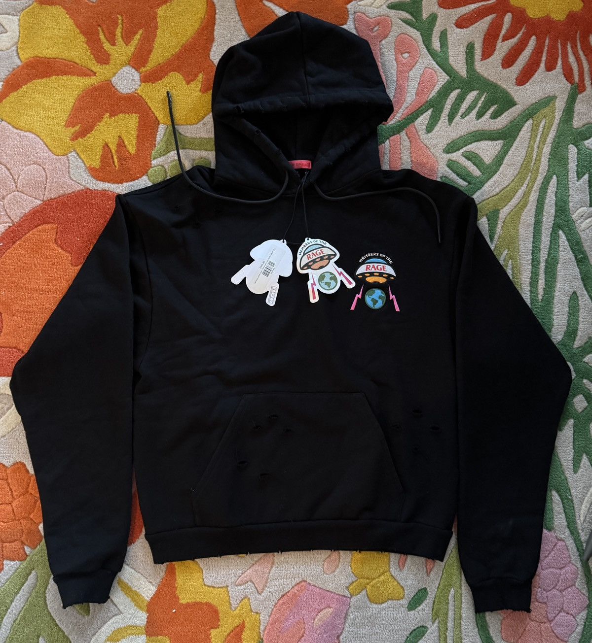 Other Members of the Rage Distressed Hoodie in Black - SIZE SMALL Size US S / EU 44-46 / 1 - 1 Thumbnail