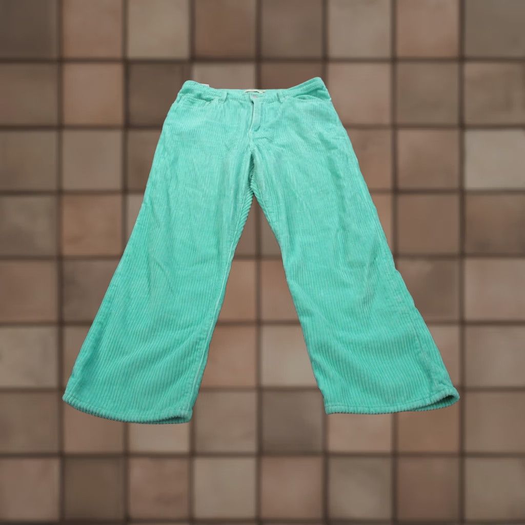 Levi's Levi's Green Corduroy Ribcage Straight Ankle Wide Leg Pants Women Size 31 Preppy Size 24" / US 00 / IT 34 - 1 Thumbnail