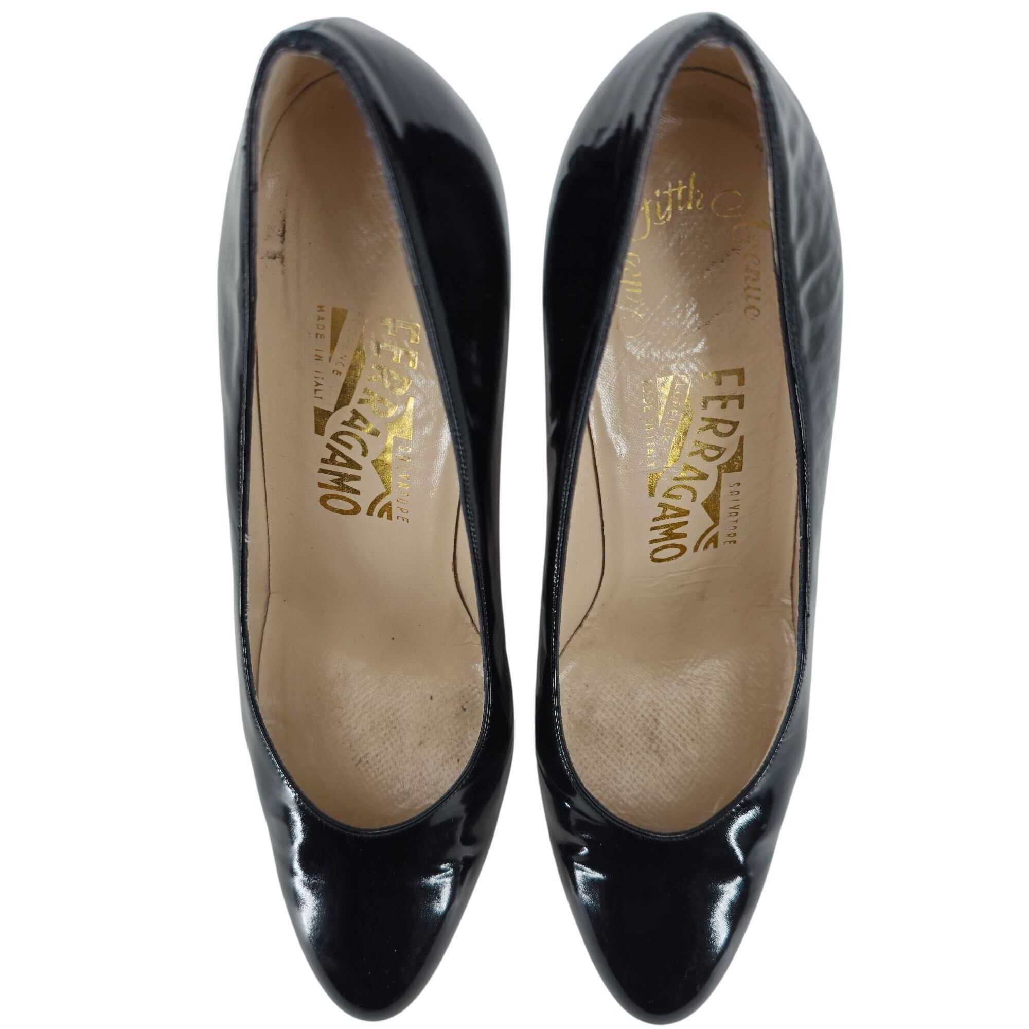 Saks Fifth Avenue × Salvatore Ferragamo Vintage Salvatore Ferragamo Black Leather Dress Pumps Womens Size US 8 / IT 38 - 10 Thumbnail
