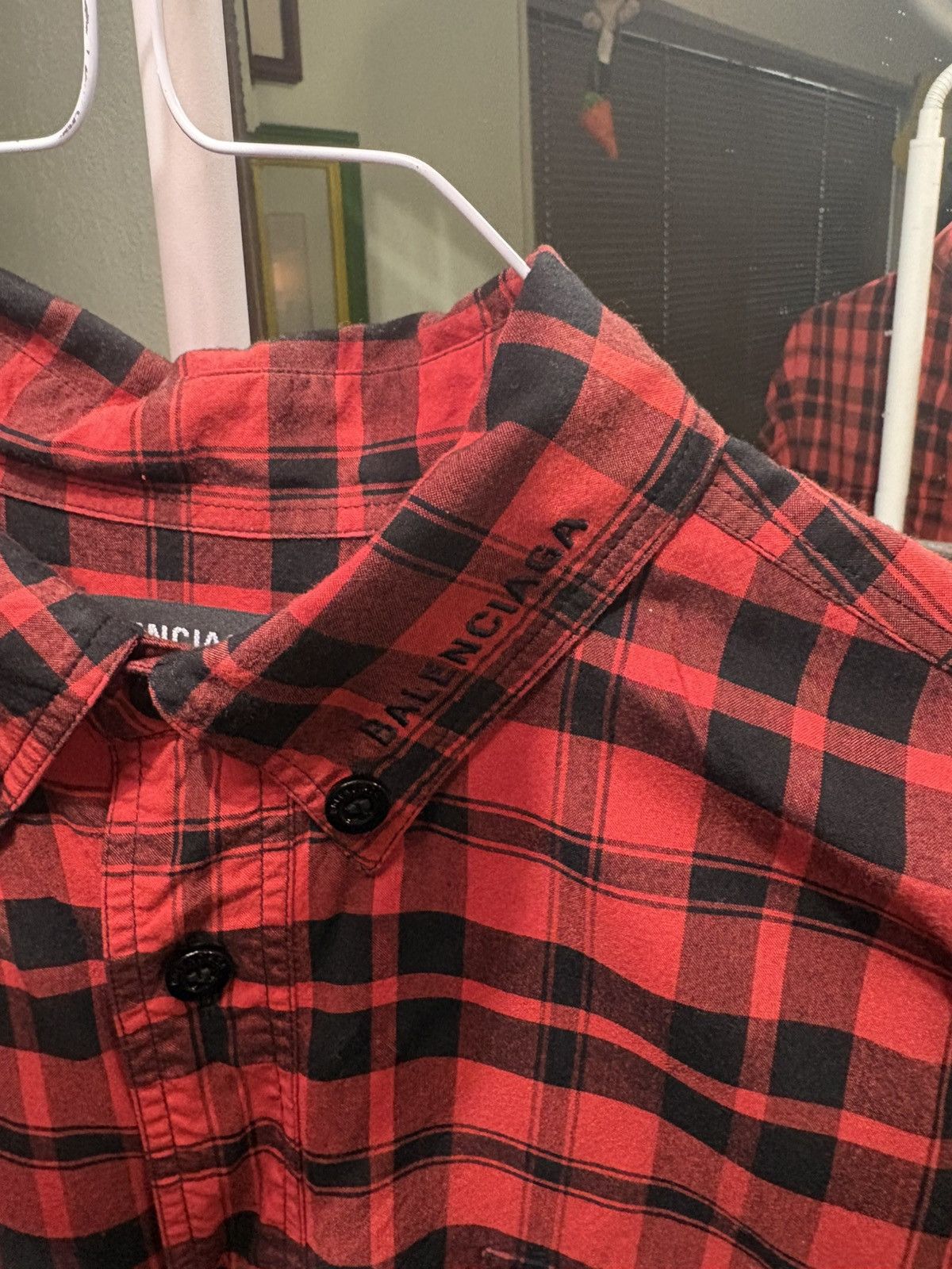 Balenciaga Plaid Red balenciaga shirt Size US L / EU 52-54 / 3 - 2 Thumbnail