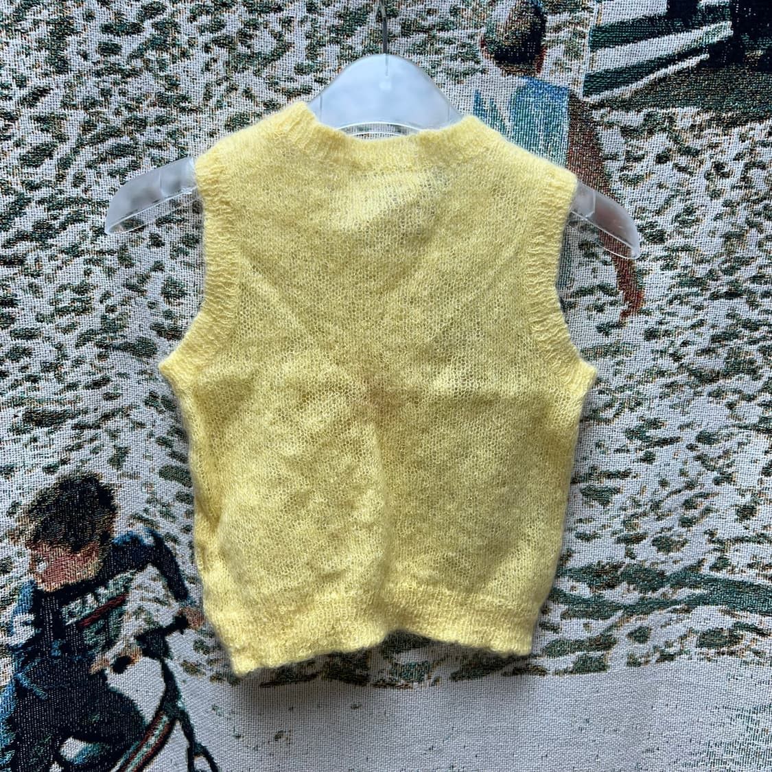 Japanese Brand Flower knit sleeveless yellow Size M / US 6-8 / IT 42-44 - 2 Thumbnail
