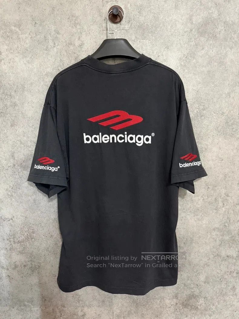 Balenciaga Balenciaga Black Red Logo Short Sleeve T-shirt. Size US XS / EU 42 / 0 - 7 Thumbnail