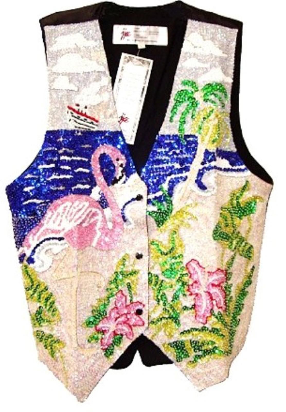 Designer Sequin Vest.FLAMINGO FANTASY Size ONE SIZE - 1 Preview
