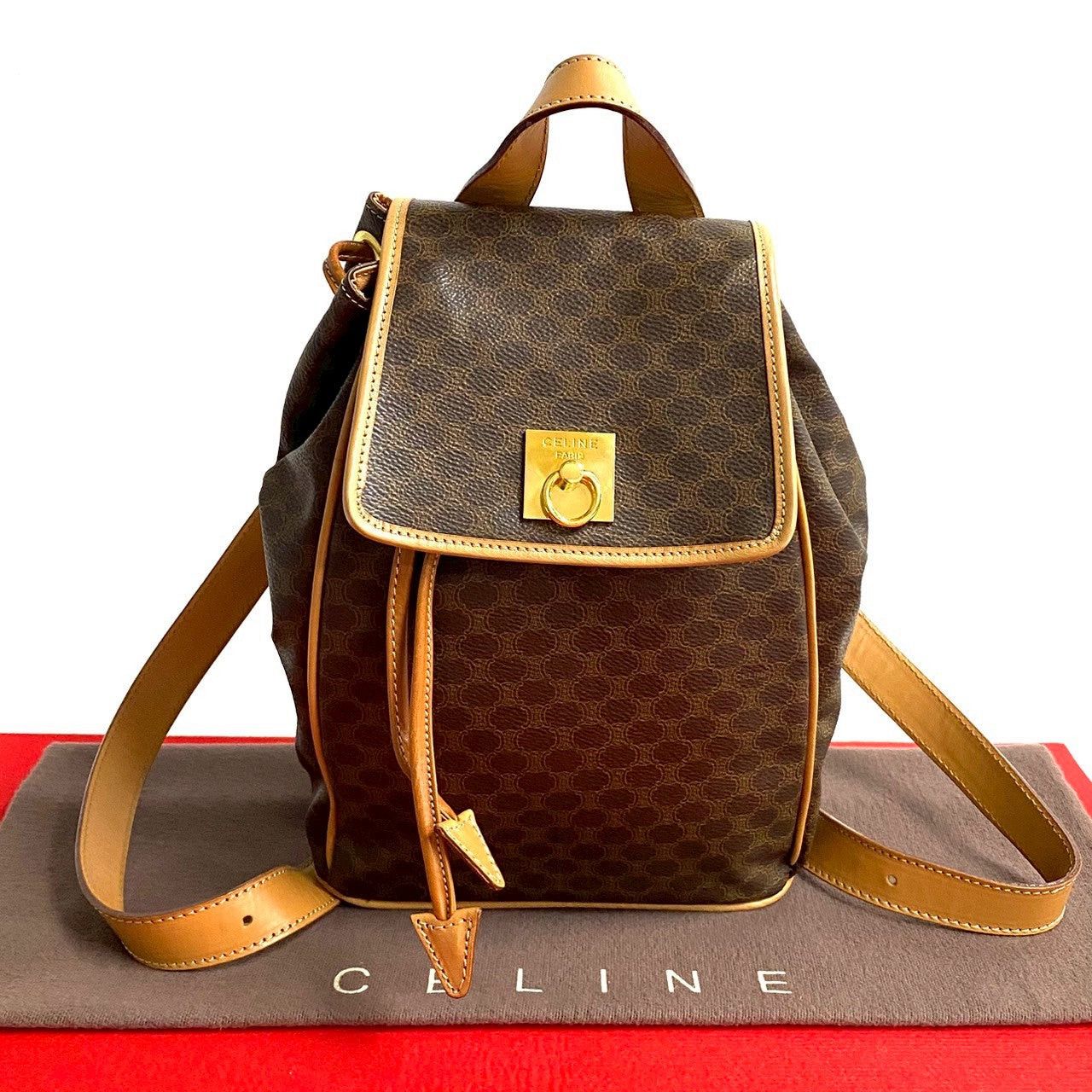 Celine Celine Backpack Brown Leather Size ONE SIZE - 1 Thumbnail