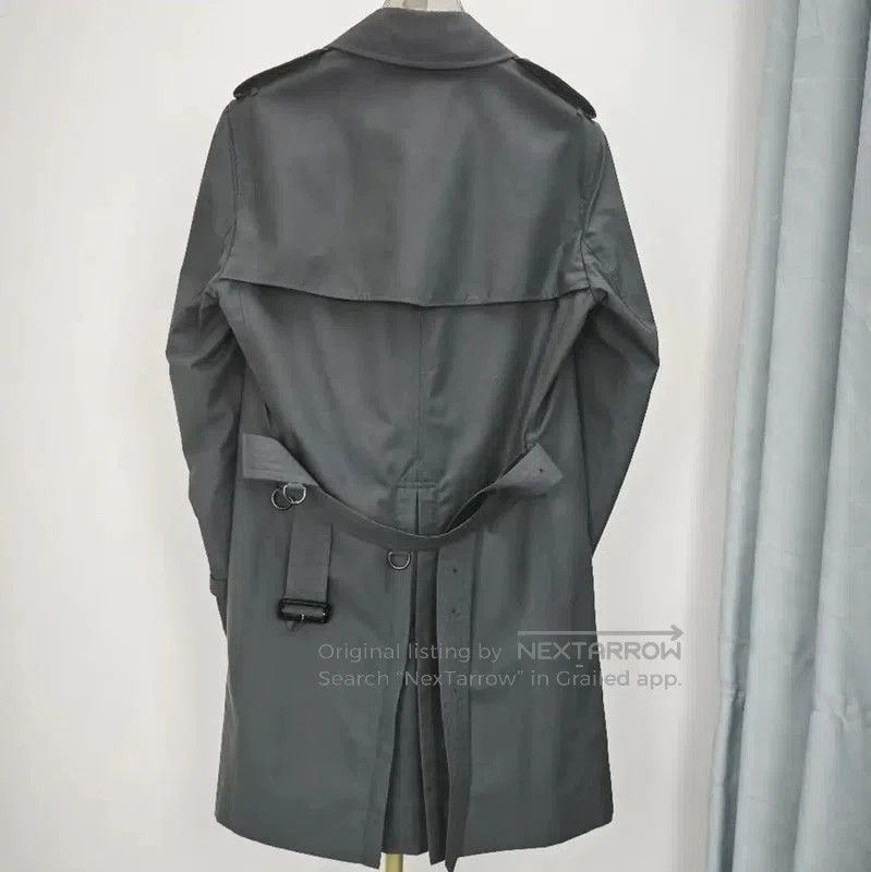 Burberry Burberry Gray Cotton Women's Trench Coat. Size L / US 10 / IT 46 - 7 Thumbnail