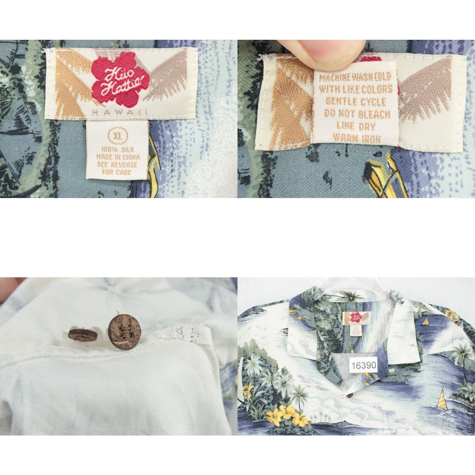 Hilo Hattie VINTAGE Hilo Hattie Silk Hawaiian Shirt Men's XL Button-Up Blue Floral Aloha Camp Collar Tropical Luau Beach Wear Size US XL / EU 56 / 4 - 8 Thumbnail
