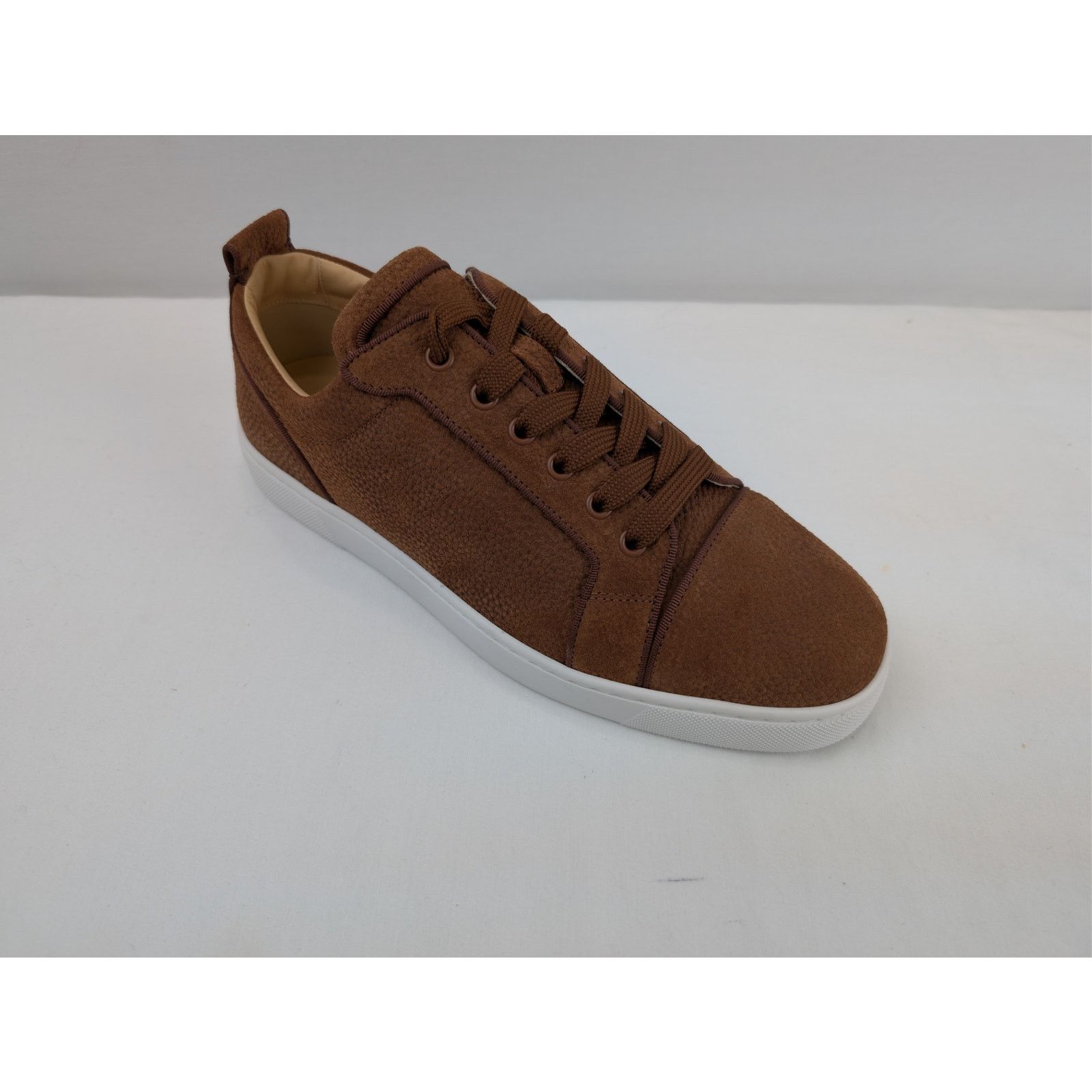 Christian Louboutin o1rshd1 Louis Junior Orlato Flat Shoe Sneakers Brown/White Size US 10 / EU 43 - 3 Thumbnail