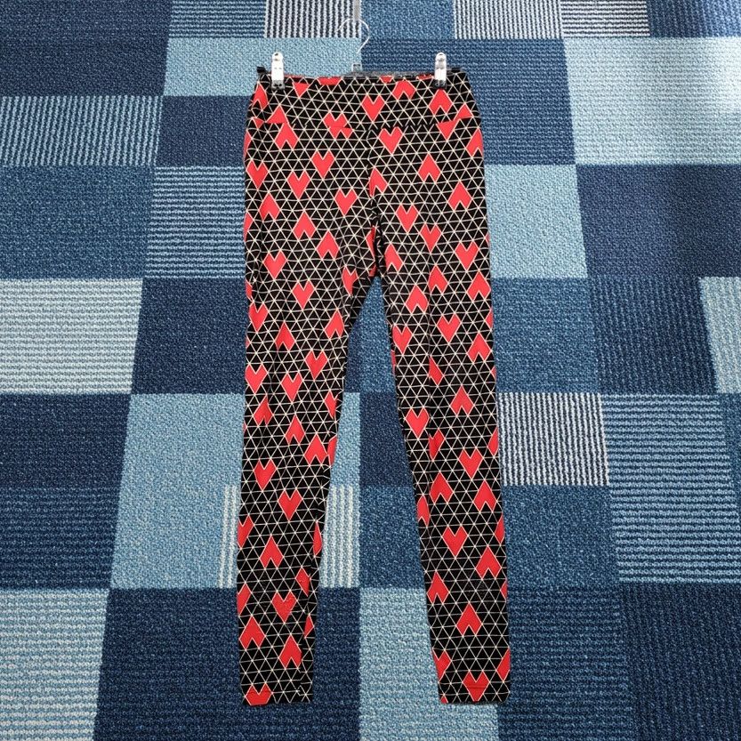 Vintage LuLaRoe Leggings Womens One Size Black Geometric Pull On Jegging Mid Rise Hearts Size 42" / US 20 - 1 Thumbnail