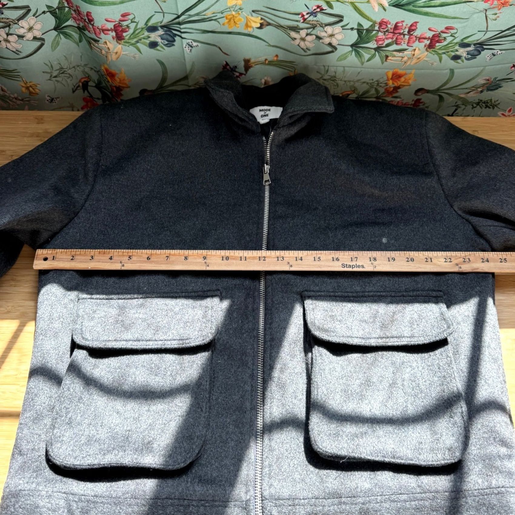 Vintage Mode of One Heather Onyx Utility Pocket Jacket Full Zip Wool Blend Mens Large Size US L / EU 52-54 / 3 - 6 Thumbnail