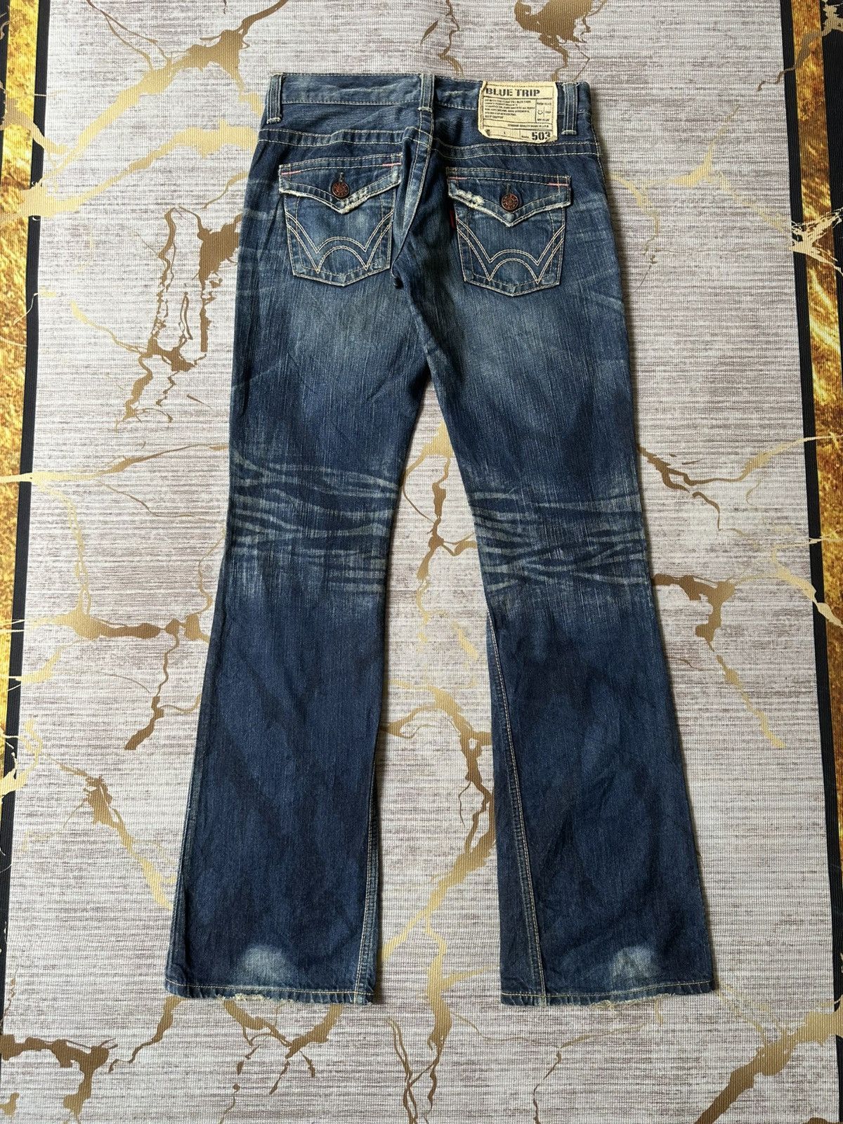 Tornado Mart FLARE Edwin 503 Claw Marks Design Denim Size US 30 / EU 46 - 3 Thumbnail