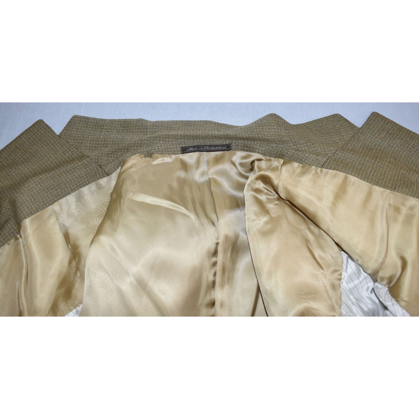 Ermenegildo Zegna ERMENEGILDO ZEGNA Beige 3 Button Fine Worsted Blazer Size 54 Size 54R - 6 Thumbnail