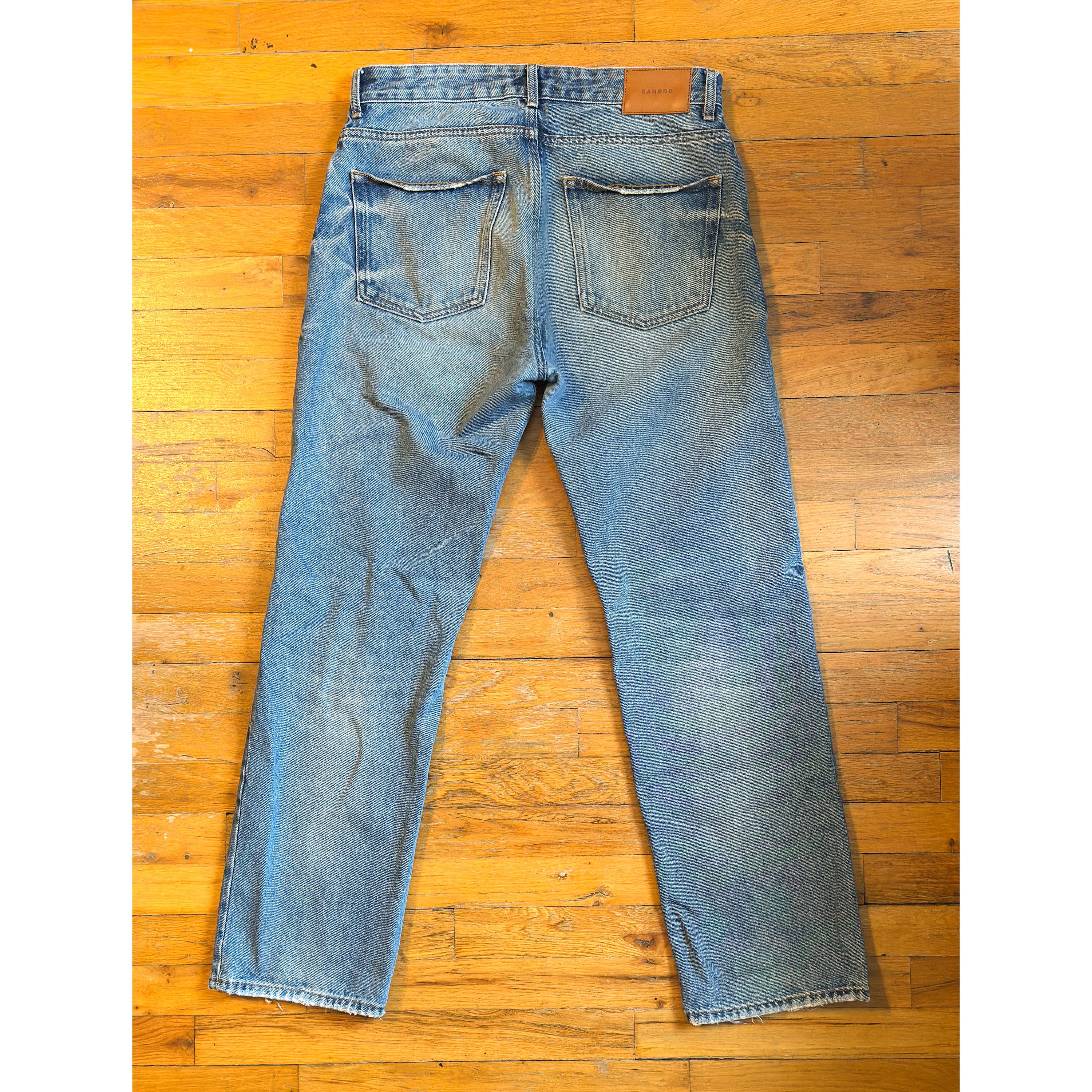 Sandro Faded Organic Cotton Straight Leg Jeans Size US 31 - 3 Thumbnail