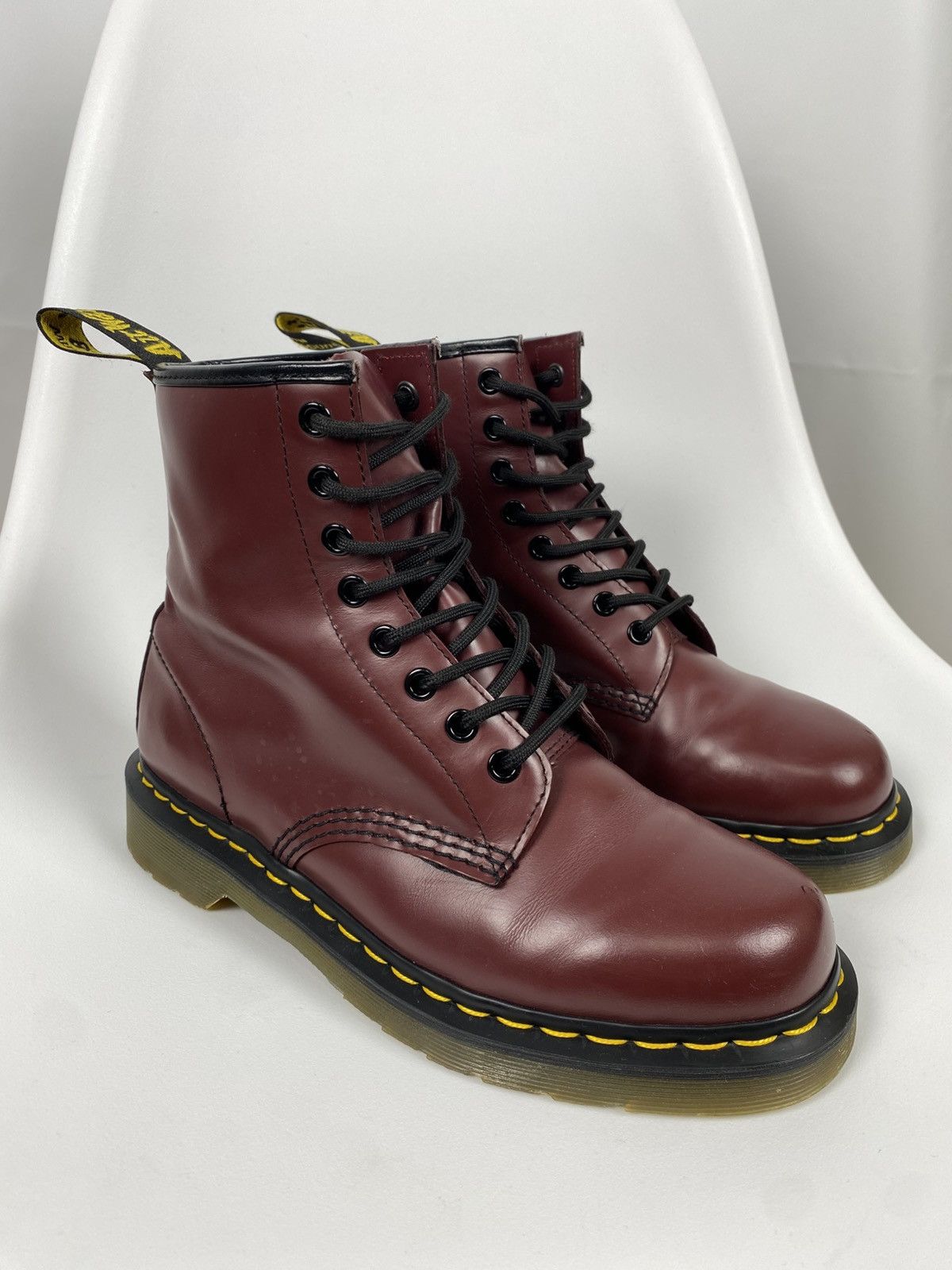 Dr. Martens × Vintage Dr Martens Vintage 1460 Bordeaux Leather Boots size 39 Size US 9 / IT 39 - 1 Thumbnail