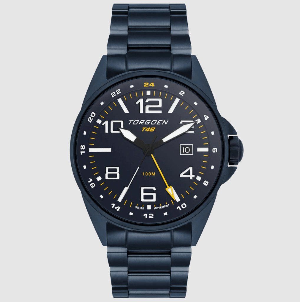 Other New Torgoen TN-1316 T48 Yellow Navy 44mm Silicone Strap Wat Size ONE SIZE - 3 Thumbnail