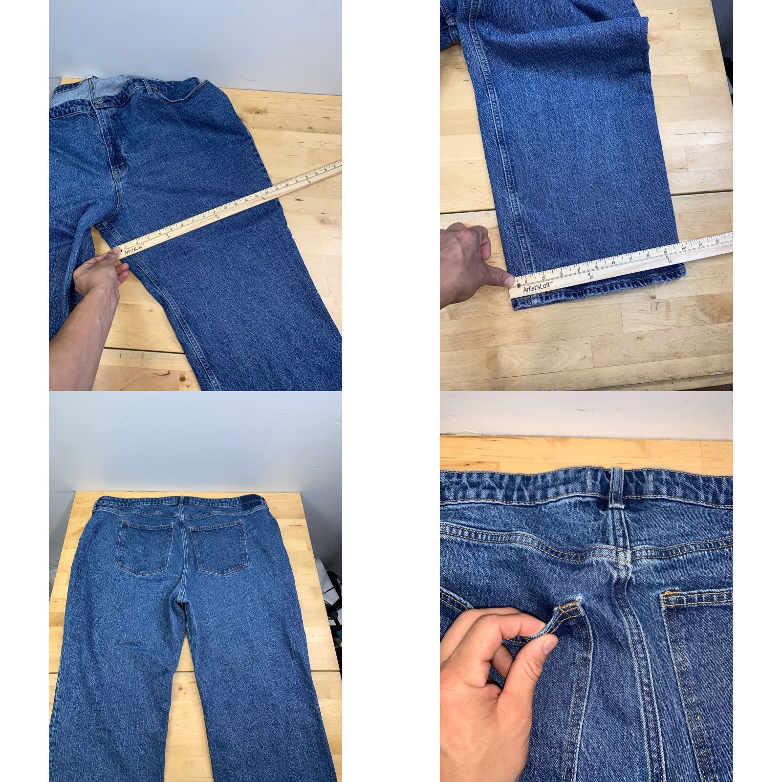 Abercrombie & Fitch Abercrombie & Fitch High Rise Straight Jeans Women 38 Blue 5-Pocket Denim 90s Bohemian 27in Inseam Mens Womens Boys Girls Size 26" / US 2 / IT 38 - 8 Thumbnail