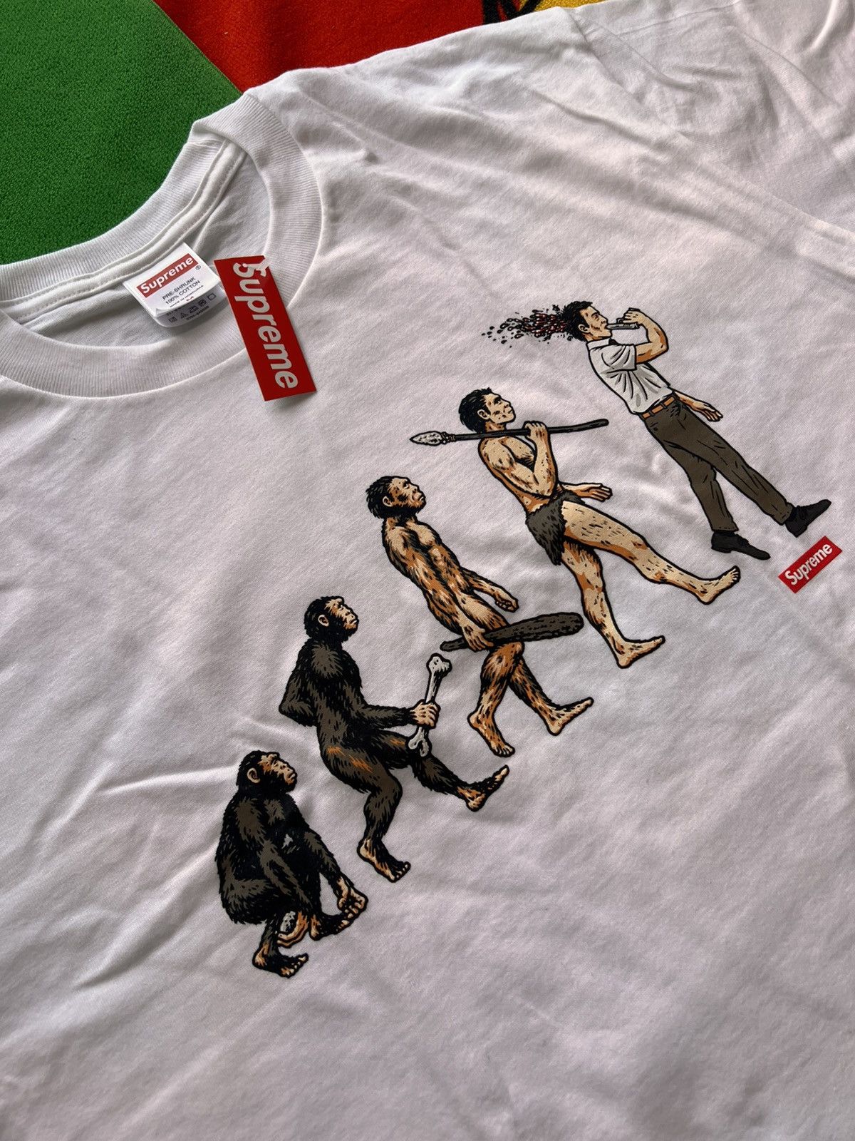 Supreme Supreme Evolution Tee White M ape human t-shirt primitive Size US M / EU 48-50 / 2 - 12 Thumbnail