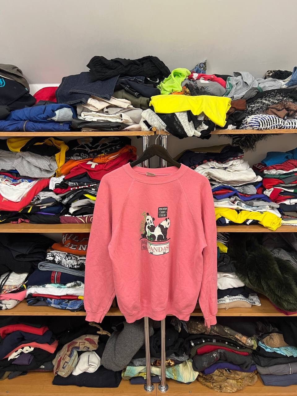 Vintage Crazy Vintage 90s Panda Sweatshirt Hanes Y2K Size US XL / EU 56 / 4 - 1 Thumbnail