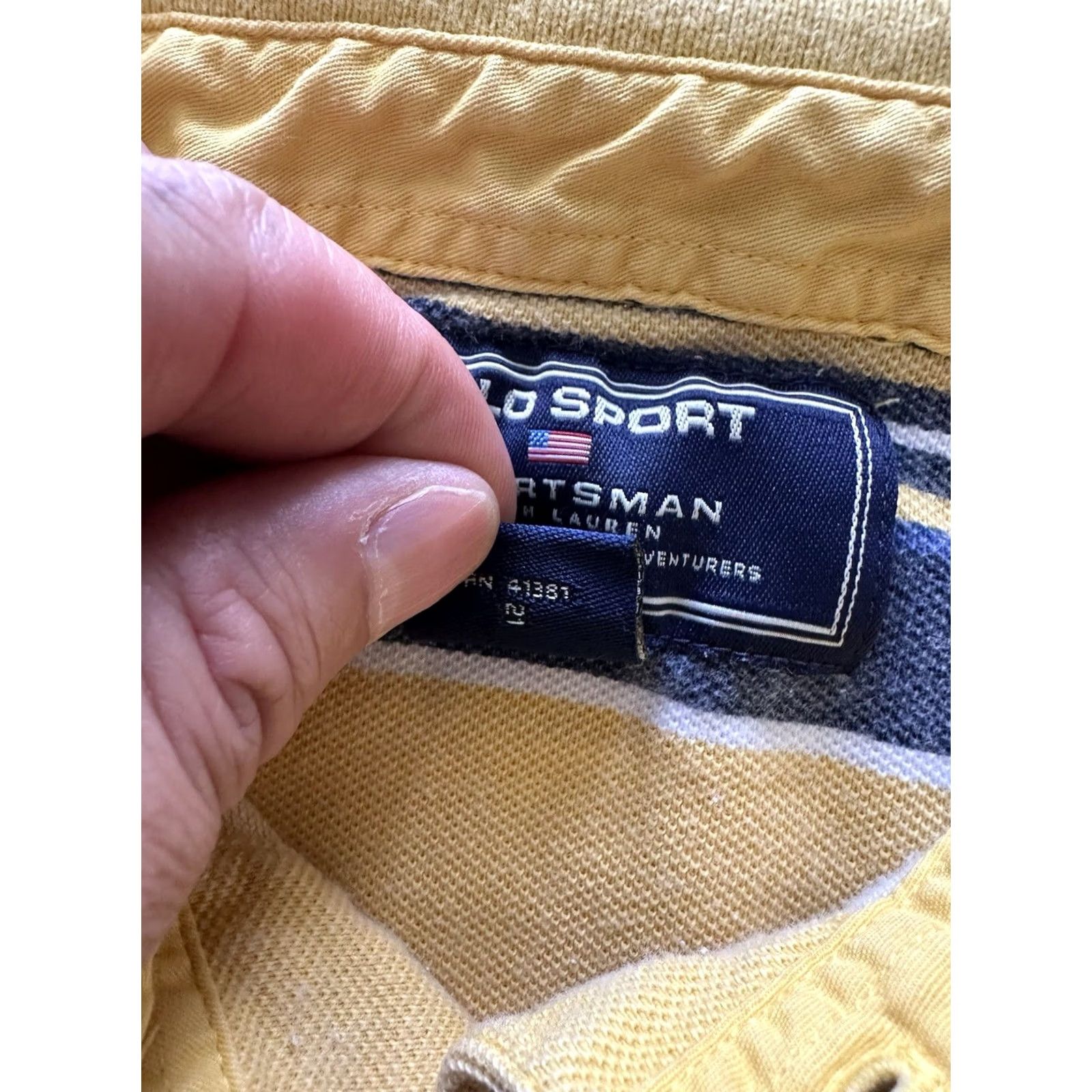 Polo Ralph Lauren VINTAGE Polo Ralph Lauren Polo Shirt Mens Size S Yellow Stripe 90s Sportsman Polo Sport Shirt Size US S / EU 44-46 / 1 - 4 Thumbnail
