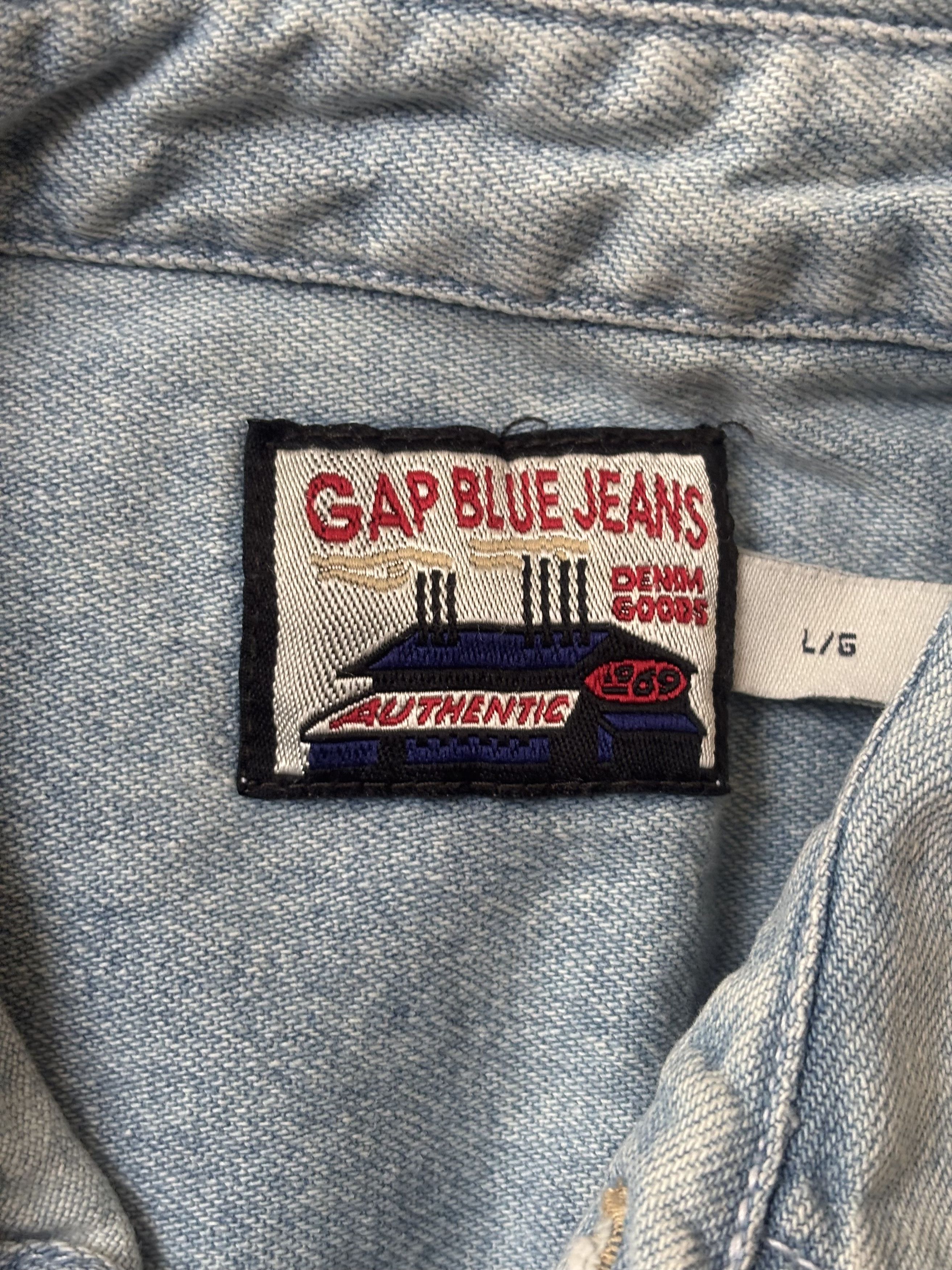 Gap Vintage GAP Blue Jeans Denim Shirt L Size L / US 10 / IT 46 - 3 Thumbnail