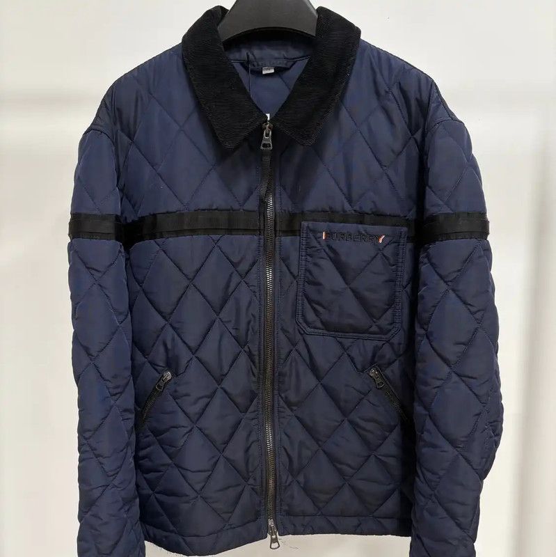 Burberry Burberry Quilted Jacket in Navy Blue Color Size US XL / EU 56 / 4 - 1 Thumbnail