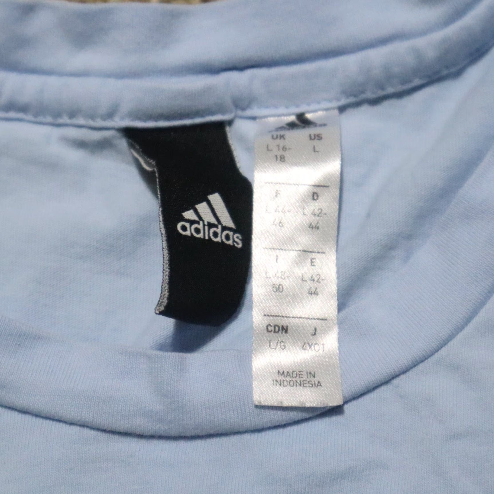 Adidas Adidas Shirt Cropped Back Athletic Gym Women's L Blue Sleeve Short Solid Back Compression Back Size L / US 10 / IT 46 - 3 Thumbnail