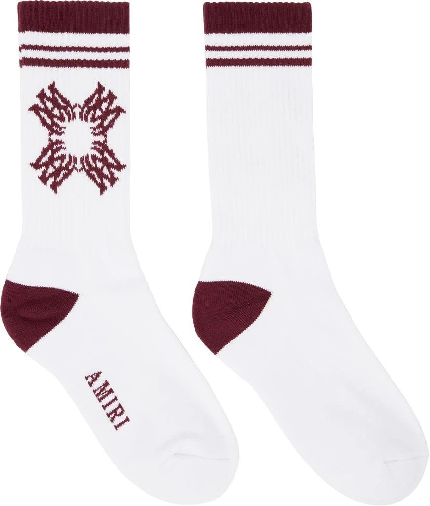 Amiri o1s1wg110126 Size: OS / MA' Quad Socks in White/Red Size ONE SIZE - 1 Thumbnail