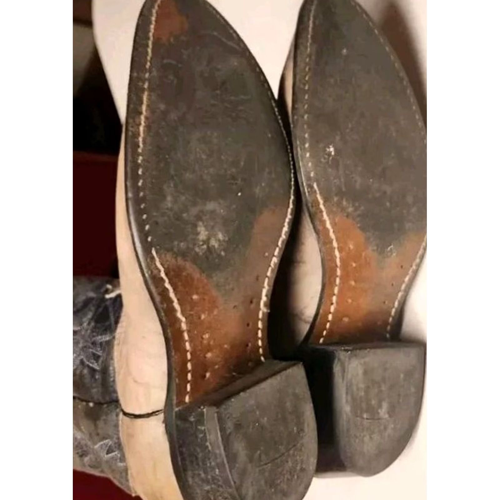 Durango VINTAGE Durango Leather Western Cowboy Boots Men 10 D USA Gray Pointed Toe Retro Southwestern 89474 Size US 10 / EU 43 - 5 Thumbnail
