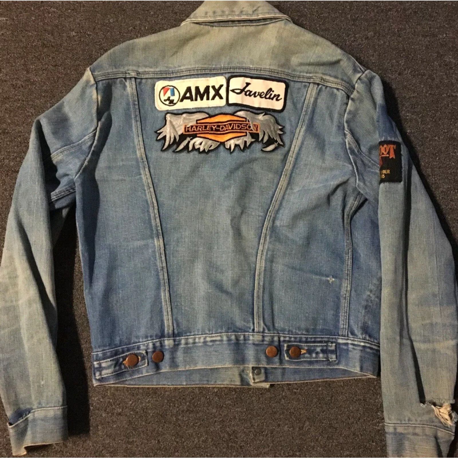 Wrangler VINTAGE Wrangler Denim Jacket 70s Rock Harley Patches Jacket S Blue Mens Rock N Roll 70s 80s Blues Size US S / EU 44-46 / 1 - 2 Thumbnail