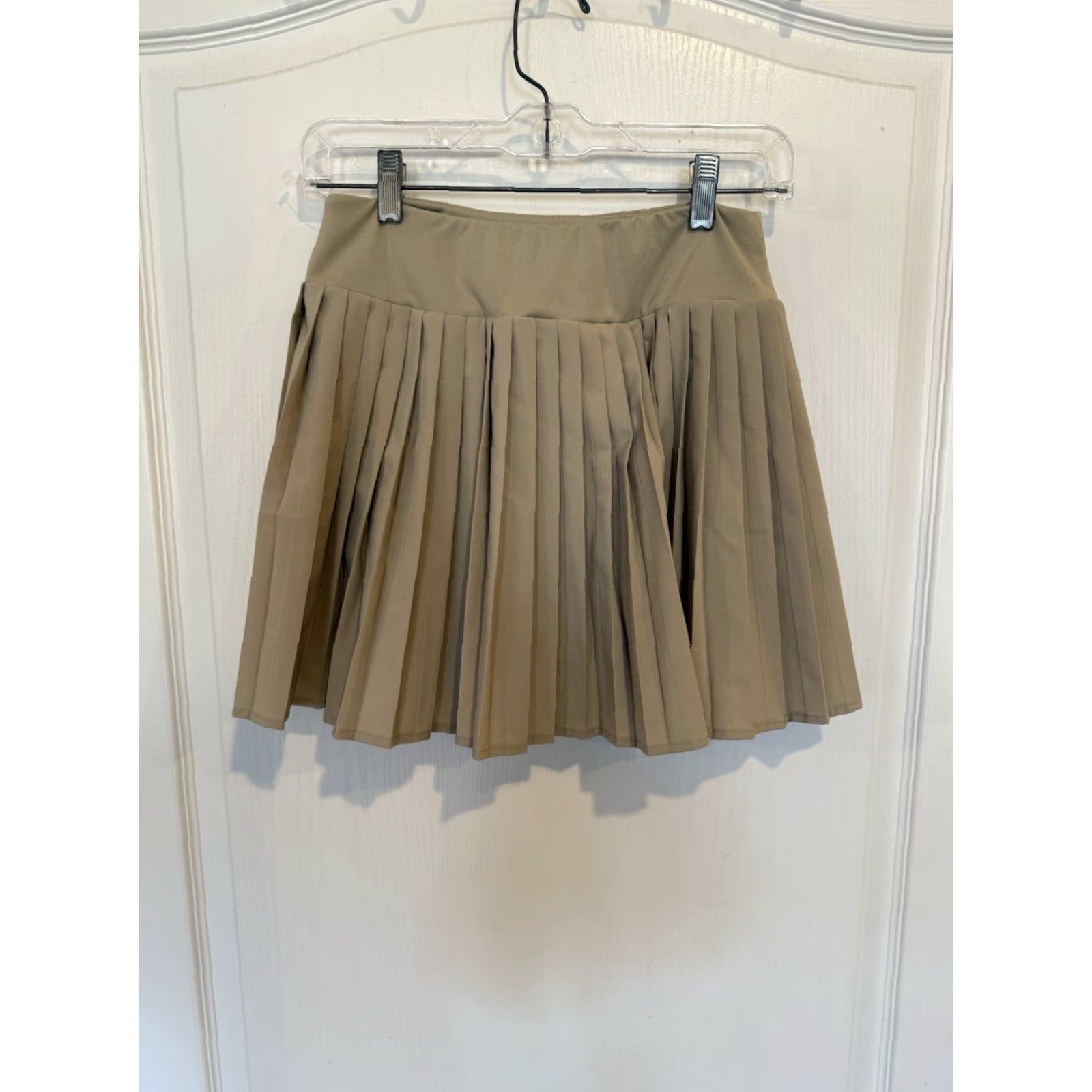 Vintage Love Tree Skirt M Skort Beige High Rise Pleated Tennis Mini Skirt Ladies Medium Beige Size 32" / US 10 / IT 46 - 2 Thumbnail