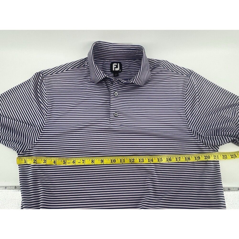 Footjoy FootJoy FJ Polo Shirt Mens Large Blue & Pink Striped Stretc Size US L / EU 52-54 / 3 - 8 Thumbnail