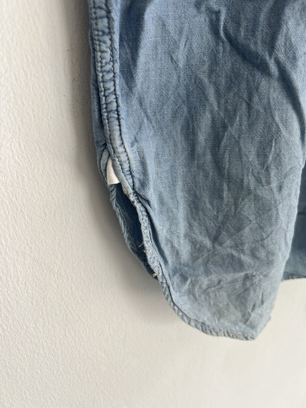 Post Overalls Vintage Post O'all 🇺🇸 Made Distressed Wash Denim Shirt Jacket Size US L / EU 52-54 / 3 - 5 Thumbnail