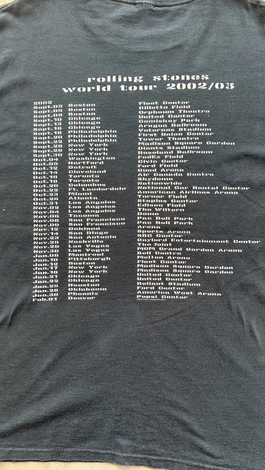 The Rolling Stones × Vintage VINTAGE ROLLING STONES TOUR 2002/2003 WELL WORN TEE Size US XXL / EU 58 / 5 - 5 Thumbnail