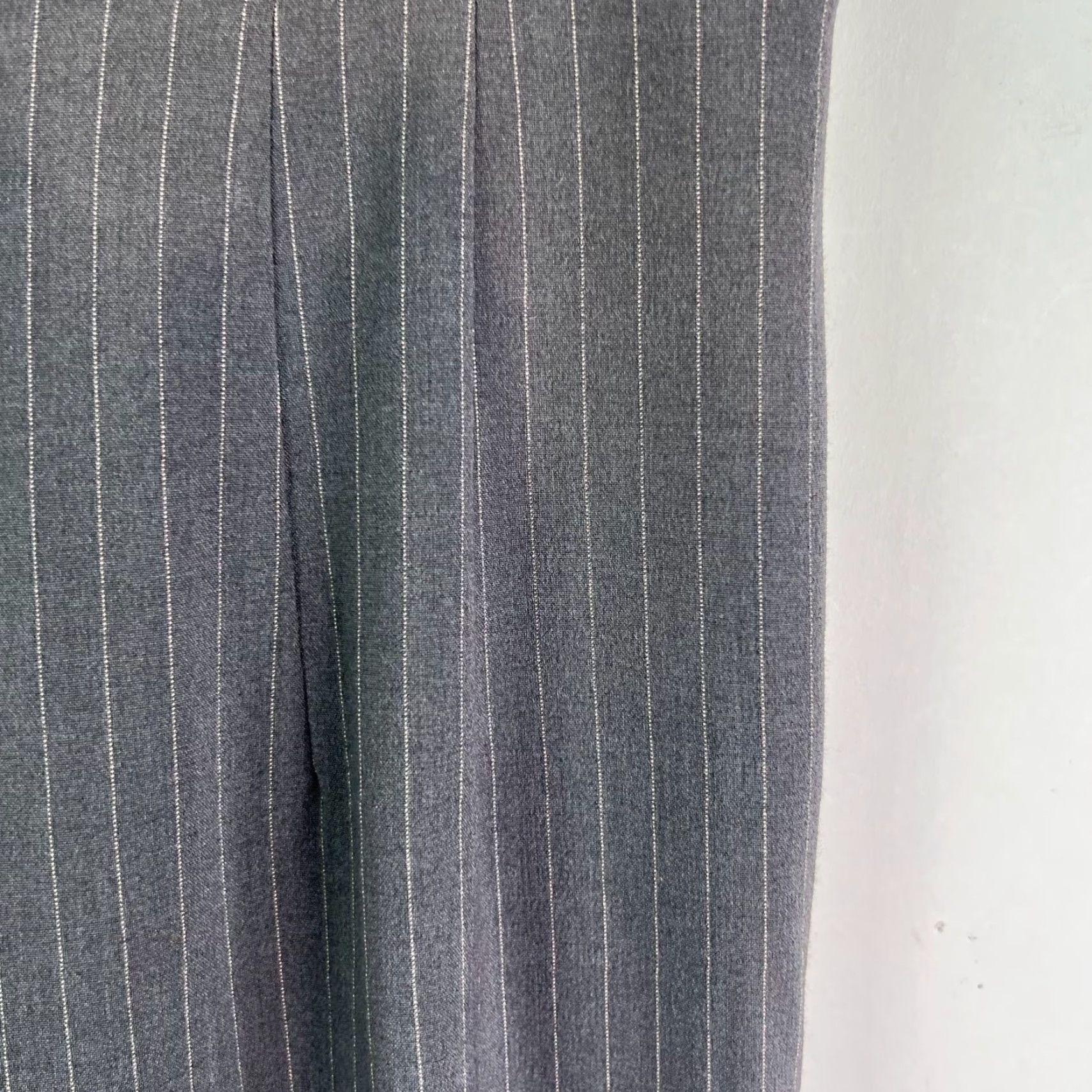 Vintage Larry Levine Gray Striped Stretch Dress Pants Womens Size 14W 34X27 NWOT Size 36" / US 14 / IT 50 - 2 Thumbnail