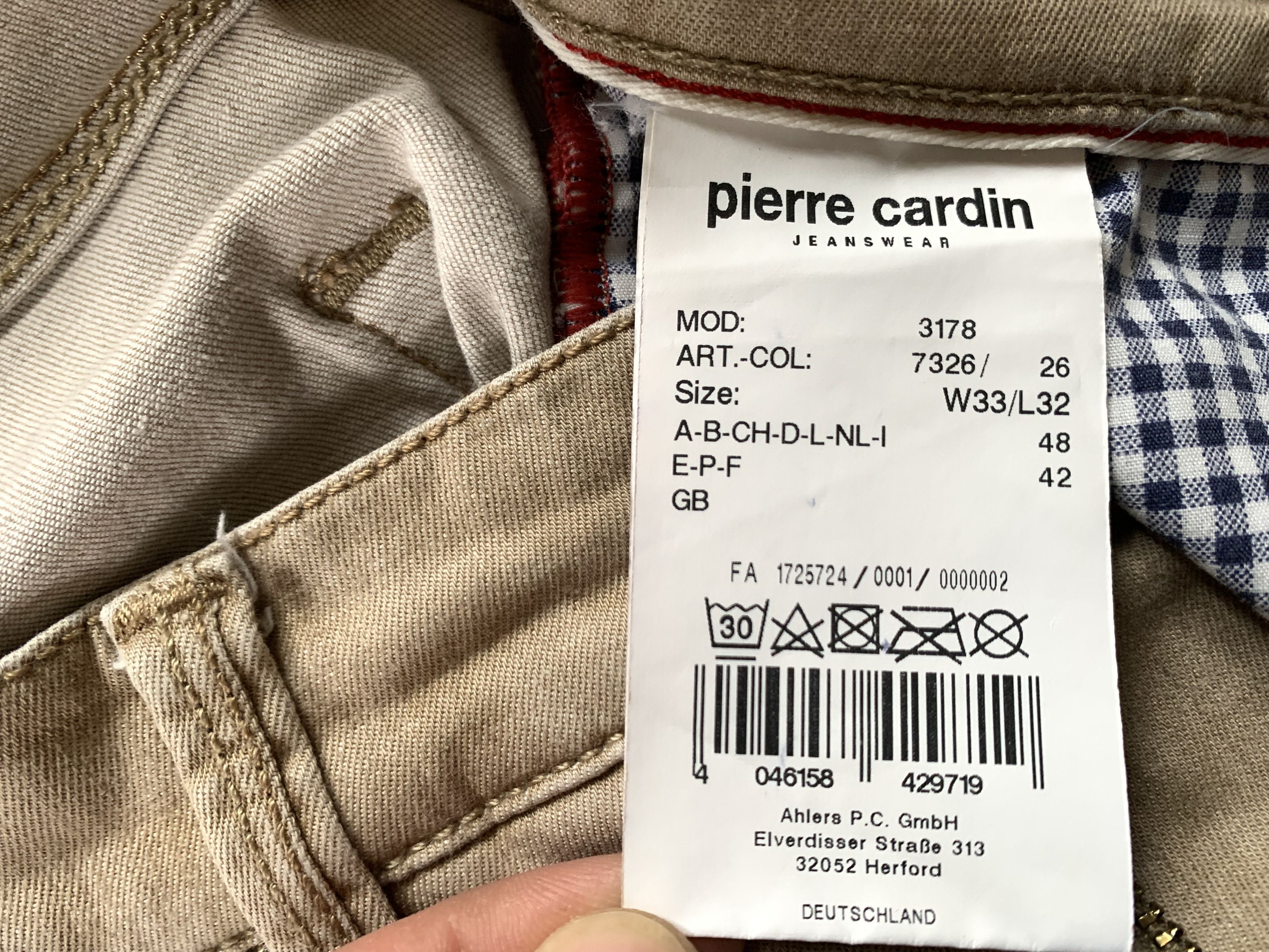 Designer × Pierre Cardin Pierre Cardin Premium Selvedge Beige Jeans Size US 33 - 13 Thumbnail