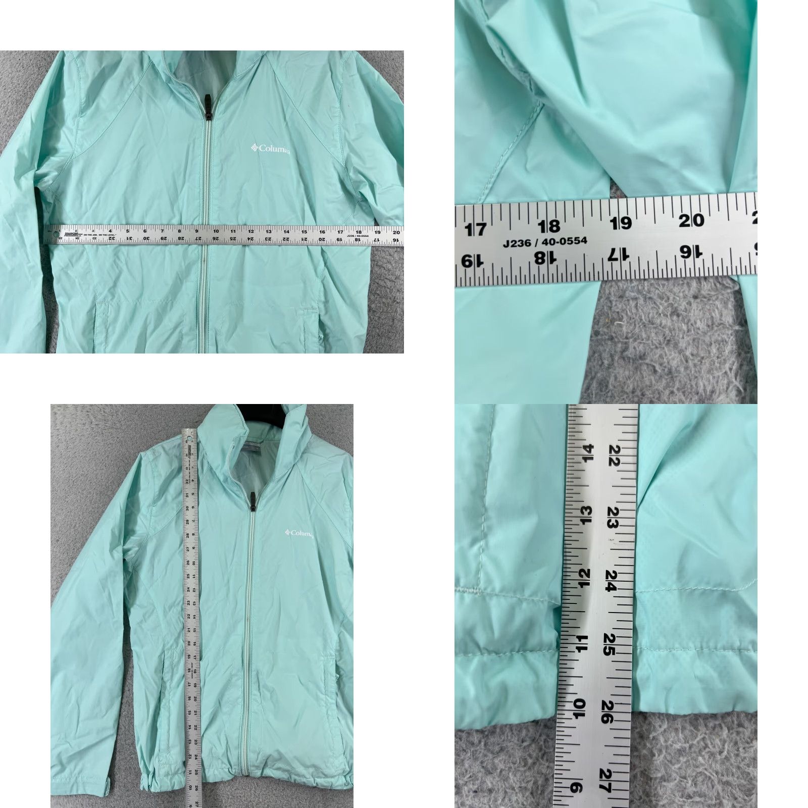 Altea Columbia Jacket Womens Extra Large Teal Full Zip Windbreaker Retro Nylon Mock Size XL / US 12-14 / IT 48-50 - 8 Thumbnail