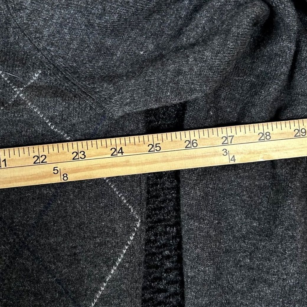 Vintage JOS A Bank Mens XL Argyle V Neck Sweater Lambswool Nylon Dark Gray Size US XL / EU 56 / 4 - 6 Thumbnail