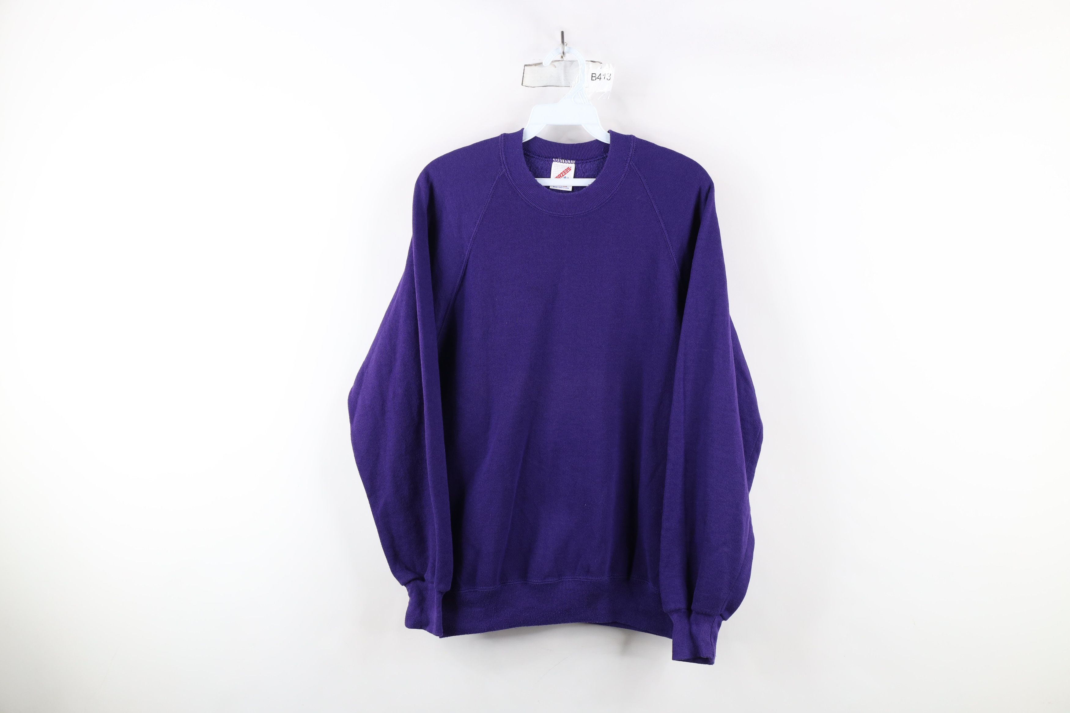 Vintage Vintage 90s Streetwear Blank Crewneck Sweatshirt Purple USA Size M / US 6-8 / IT 42-44 - 1 Thumbnail