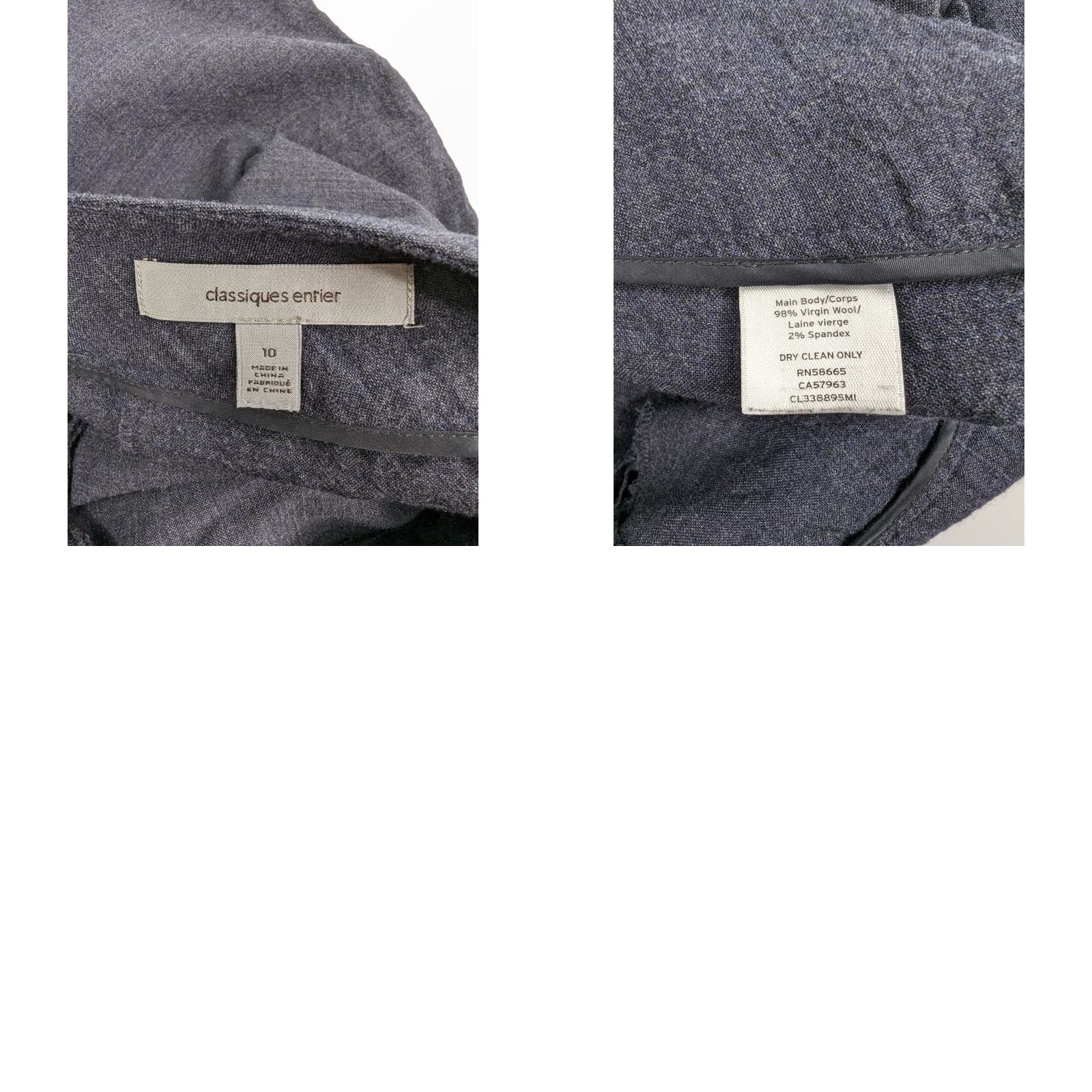 Vintage Classiques Entier Dress Pants Slacks Women's 10 Gray Wool Check Front Flat Regular Size 10 Pants Womens Classic Modern Vintage No N/A Size 32" / US 10 / IT 46 - 9 Thumbnail