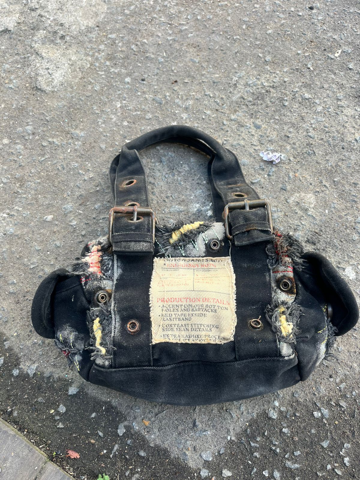 KMRii Bag Black Vintage Distrassed Canvas Size ONE SIZE - 4 Thumbnail