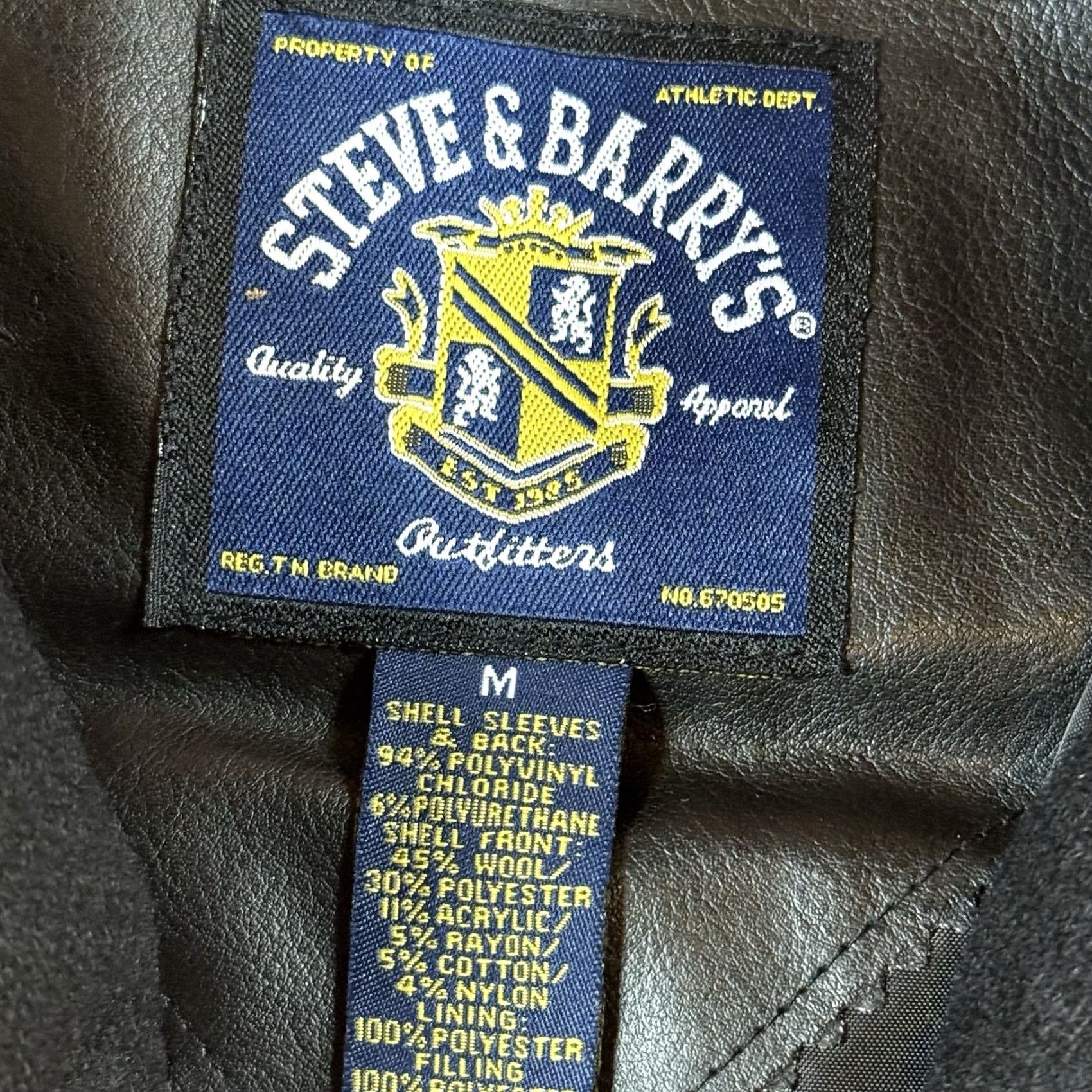 Vintage VINTAGE Steve Barry’s Tennessee Letterman Jacket Faux Leather Wool Mens Medium NWT Size US M / EU 48-50 / 2 - 5 Thumbnail
