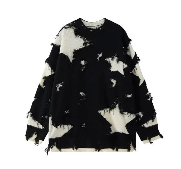 VIBE Retro hip hop star distressed oversized sweater knitwear Size US L / EU 52-54 / 3 - 8 Thumbnail